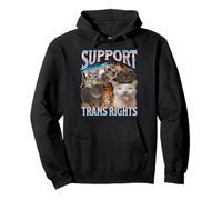 Support Transsexual Rights Funny Lgbtq Cat Meme Bootleg Pullover Hoodie