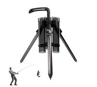 Support Tripod Fishing Poles, Multi Cannon Support | Light Metal Structure, Fast Folding Mechanism, Secure Mounting Arm with Ground Base to