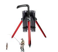 Support Tripod Fishing Poles, Multi Cannon Support | Light Metal Structure, Fast Folding Mechanism, Secure Mounting Arm with Ground Base to