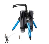 Support Tripod Fishing Poles, Multi Cannon Support | Light Metal Structure, Fast Folding Mechanism, Secure Mounting Arm with Ground Base to