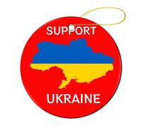 Support Ukraine Christmas Ornament Souvenir Ceramic Hanging Pendant 2 Pcs