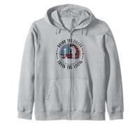 Support Veteran - Honor The Fallen Thank The Living Zip Hoodie