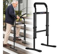 Support Way Adjustable Standing Assist Device for Elderly, 2-in-1 Mobility Aid for Couch, Chair, Bed, Toilet & Stair Cane - Features Wide Stability Base, 450 lb Capacity