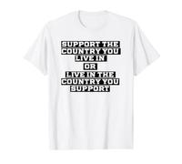 Support Where You Live Patriotic Quote Design Value Graphic T-Shirt, Men, White, M