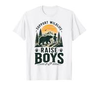 Support Wildlife Raise Boys Mom Bear Boy Adventure Outdoor T-Shirt