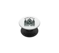 Support Wildlife Raise Twins Bigfoot Mom Dad Twins PopSockets Adhesive PopGrip