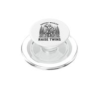 Support Wildlife Raise Twins Bigfoot Mom Dad Twins PopSockets PopGrip for MagSafe