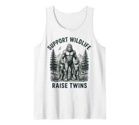 Support Wildlife Raise Twins Bigfoot Mom Dad Twins Tank Top