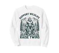 Support Wildlife Raise Twins Bigfoot Twin Family Sweatshirt