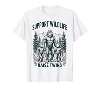 Support Wildlife Raise Twins Bigfoot Twin Parent T-Shirt