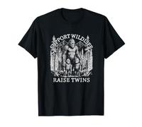 Support Wildlife Raise Twins Funny Bigfoot Dad Mom T-Shirt