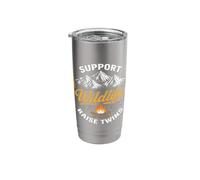 Support Wildlife Raise Twins Funny Mom Dad Camping Humor Stainless Steel Insulated Tumbler