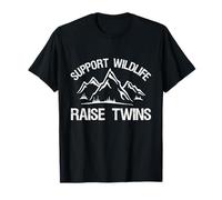 Support Wildlife Raise Twins Funny Twin On The Mountain T-Shirt
