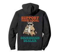 Support Your Funny Sourdough Dealer Raccoon Baker Meme Pullover Hoodie