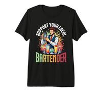Support Your Local Bartender Colorful Cocktail Drinks Premium T-Shirt