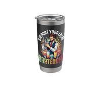 Support Your Local Bartender Colorful Cocktail Drinks Stainless Steel Insulated Tumbler