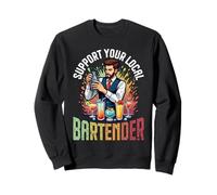 Support Your Local Bartender Colorful Cocktail Drinks Sweatshirt