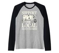 Support Your Local Dairy Farmer Cow Farming Breastfeeding Raglan Baseball Tee