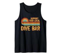 Support Your Local Dive Bar Funny Retro Drinking Design Tank Top
