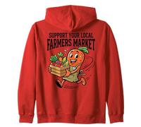 Support Your Local Farmers Funny Cartoon Carrot Zip Hoodie