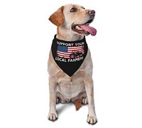 Support Your Local Farmers Spring Dog Bandanas Boy Bulk Puppy Kerchief Adjustable Soft Triangle Bibs Accessories for Small Medium Large Dogs Cats White
