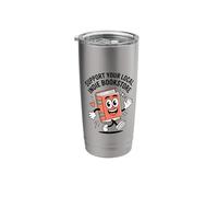 Support Your Local Indie Bookstore Book Cute Character Stainless Steel Insulated Tumbler
