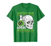 Support Your Local Necromancer Undead Design for a Satanist T-Shirt, Men, Kelly Green, XX-Large