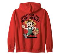Support Your Local Night Market Farmers Art Zip Hoodie