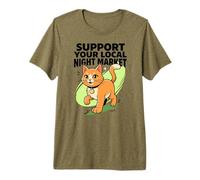 Support Your Local Night Market Kawaii Orange Cat Premium T-Shirt