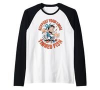 Support Your Local Tinned Fish Canned Seafood Funny Raglan Baseball Tee