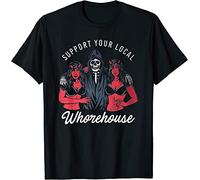 Support-Your Local-Whorehouse Death Skulls T-Shirt Black