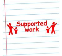 Supported Work, Red Ink, Self-Inking Teacher Stamp. Lasts 1000s Impressions. Can be Reinked. Part of a Set in Our Great Value School Stamps Range.
