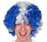 Supporters St Andrews Cross Scottish Afro Wig - Pack of 1 - For Scotland Football Fans Rugby Fans or Any Sporting Events and Fancy Dress Parties for Men or Women