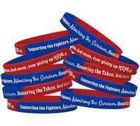 Supporting the Fighters, Admiring the Survivors, Honoring the Taken Silicone Wristband (10 Pack), 8 in., Silicone, no gemstone
