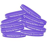 Supporting the Fighters, Admiring the Survivors, Honoring the Taken Silicone Wristband (10 Pack), 8 in., Silicone, no gemstone