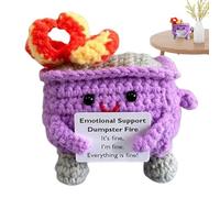 Supportive , Adorable Fire Crochet , Tiny Fire Supportive Crochet Toy, Adorable Crochet Fire Knitting Toy Desk Decor