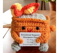 Supportive , Adorable Fire Crochet , Tiny Fire Supportive Crochet Toy, Adorable Crochet Fire Knitting Toy Desk Decor