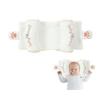 Supportive Contoured Pillow, Breathable Washable Organic Cotton Infant Sleep Positioner, Soft Neck Support Pad for Bassinet, Stroller & Crib, Daily Home Use (Pink)