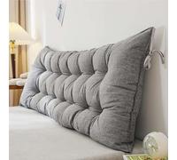 Supportive Grey Headboard Reading Pillow - 180x50cm Long Back Cushion with Ties for Sofa & Bay Window - Perfect Bolster for Reading Relaxation & Comfort