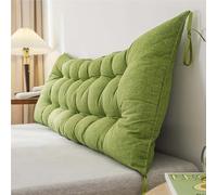 Supportive Reading Pillow with Ties - Long Backrest Cushion for Sofa & Bay Window - Bolster Pillow for Ultimate Comfort - Green 200x50cm - Perfect for Reading & Relaxation