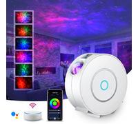 LED Alexa Star Projector Lamp Smart Night Light Kids Adults 3D Galaxy (White)