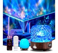 SUPPOU Ocean Wave Projector Lamp, Night Light with Bluetooth Speaker and Remote Control, 16 Colors of Galaxy Projector Sensory Lights, Suitable for Room Decor, Bedroom Accessories and Gifts (Round)