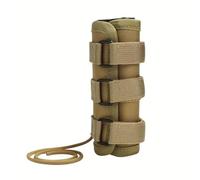 Suppressor Sleeve for Field Handling and Outdoor Carry, 3 Strap Retention with Drawcord Tail and Padded Outer Cover Suppressor Wrap Sleeve Guard Drawcord Tail Strap Retention Padded Shell Oxford Outer