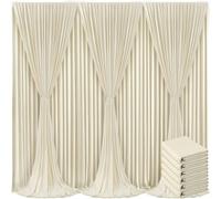 Suppromo 6 Panels Beige Backdrop Curtain for Baby Shower Wrinkle Free 30ft x 10ft Backdrop Drapes Panels for Parties Wedding Bridal Shower Birthday Photo Photography Fabric Background Decoration
