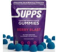Supps Creatine Gummies 5000mg | UKs Highest Dose | 90 Gummies (30 Servings) | Lab-Tested Creatine Monohydrate | Berry Blast
