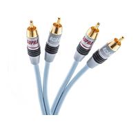 Supra Ice Blue Shielded Dual RCA to 2 RCA Cinch Cable 0.5 m