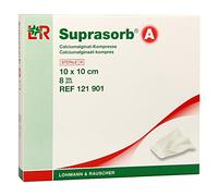 Suprasorb 121901 Bandages, Calcium Alginate, 10 cm x 10 cm (Pack of 8)