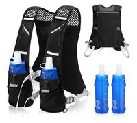 SUPRBIRD Unisex Hydration Running Vest - Lightweight & Breathable | 2x500ml Soft Flasks, Adjustable Multi Pockets | For Trail Running, Marathon, Hiking & Cycling
