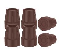 supregear 1" Heavy Duty Rubber Ferrules for Walking Stick (6 X 25mm), Cane Rubber Ends, Cane Tips, 1-inch Zimmer Frames Caps, Brown