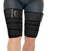 supregear 2 Pcs Hamstring and Thigh Compression Wraps, Adjustable Thigh Brace for Muscle Sprain, Quadricep Support Sleeve for Men and Women, Elastic Bandages for Knee Calf Arm Leg, 150 cm/59 in, Black